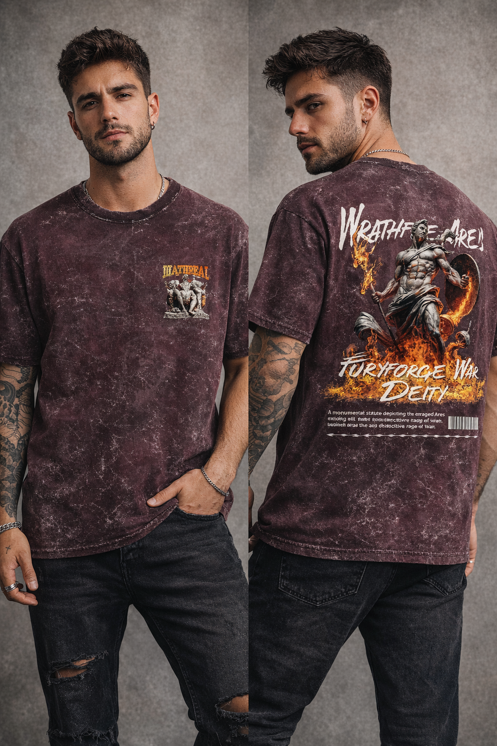 Warrior Acid Washed Oversized Tee