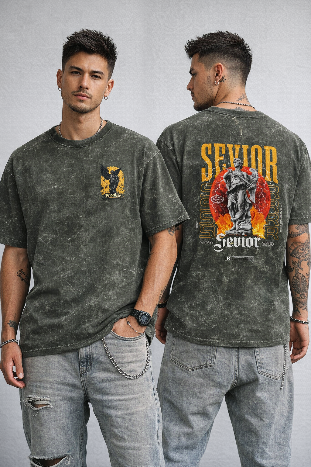 SEVIOR Acid Washed Oversized Tee