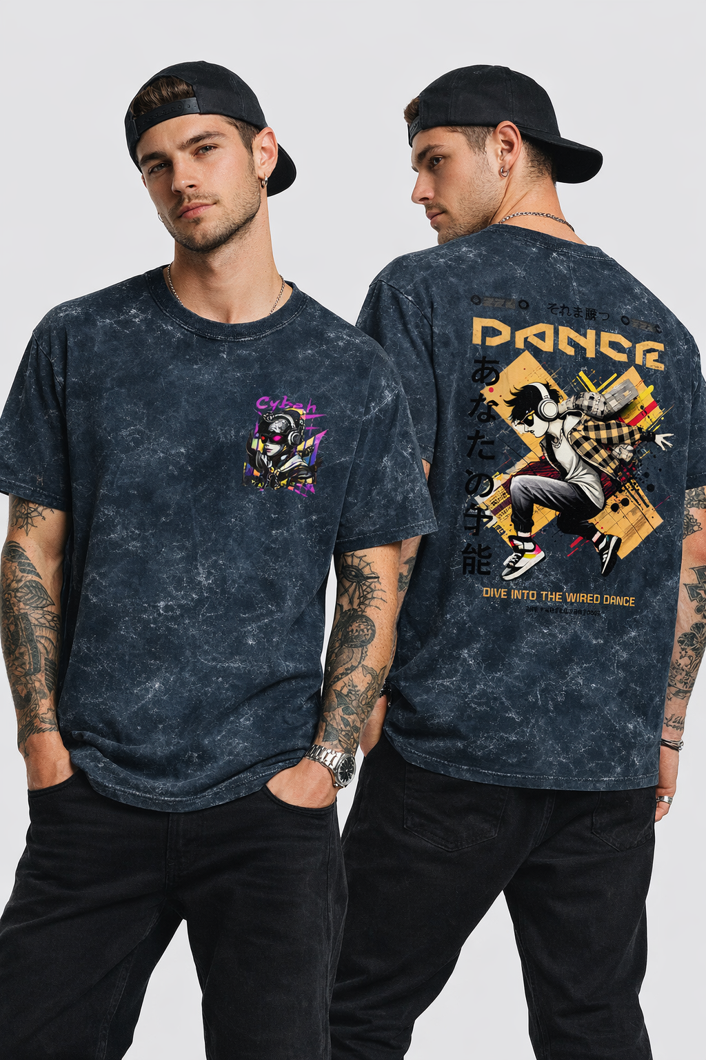 Wired Dance  Acid Washed Oversized Tee